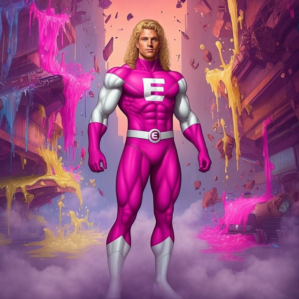 Superhero in Melting City, Comic Book Art