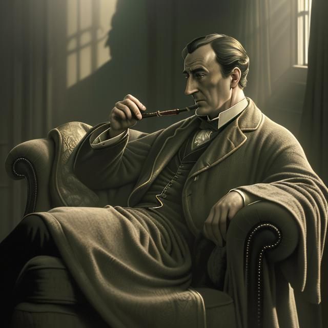 Sherlock Holmes in Victorian Living Room, Chiaroscuro