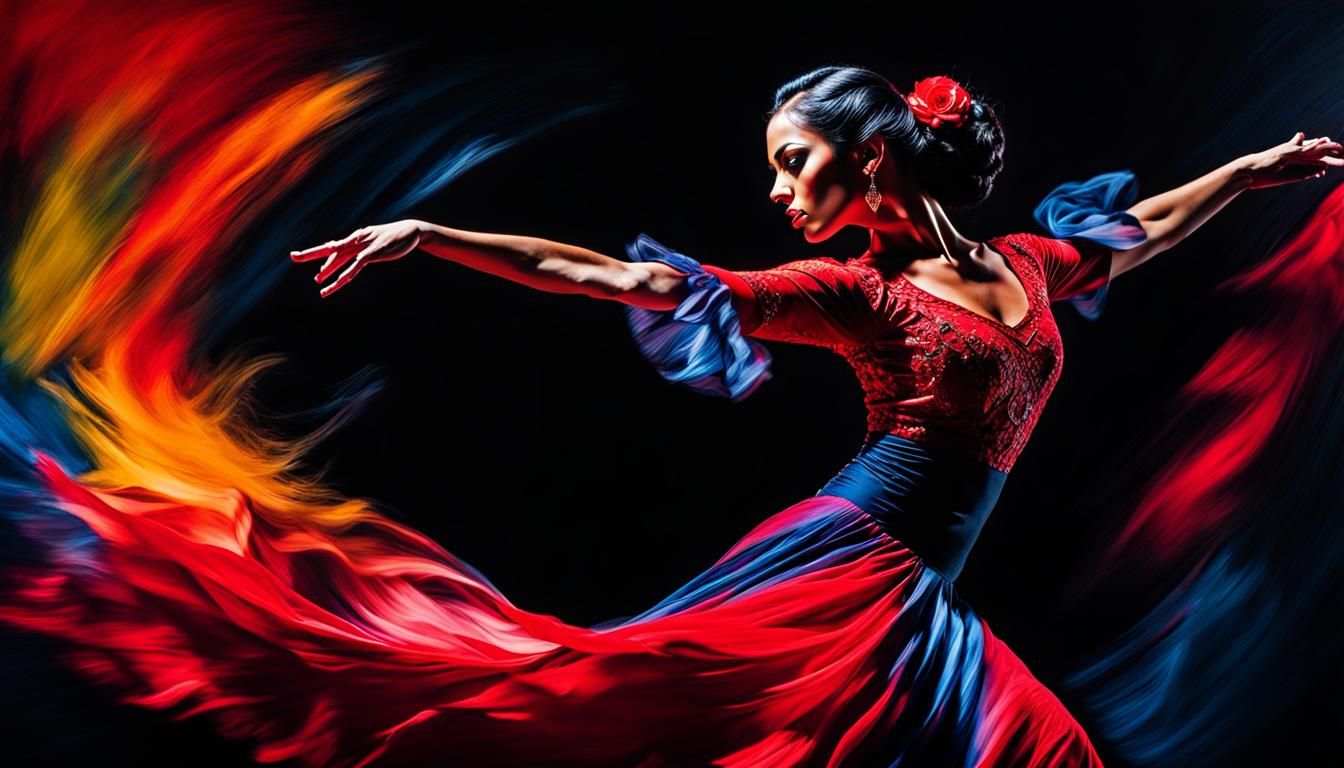 6 pictures (4): I tried to capture the Spanish dance Flamenc...