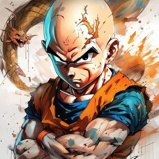 Victorian Anime Krillin: Realistic Manga Portrait