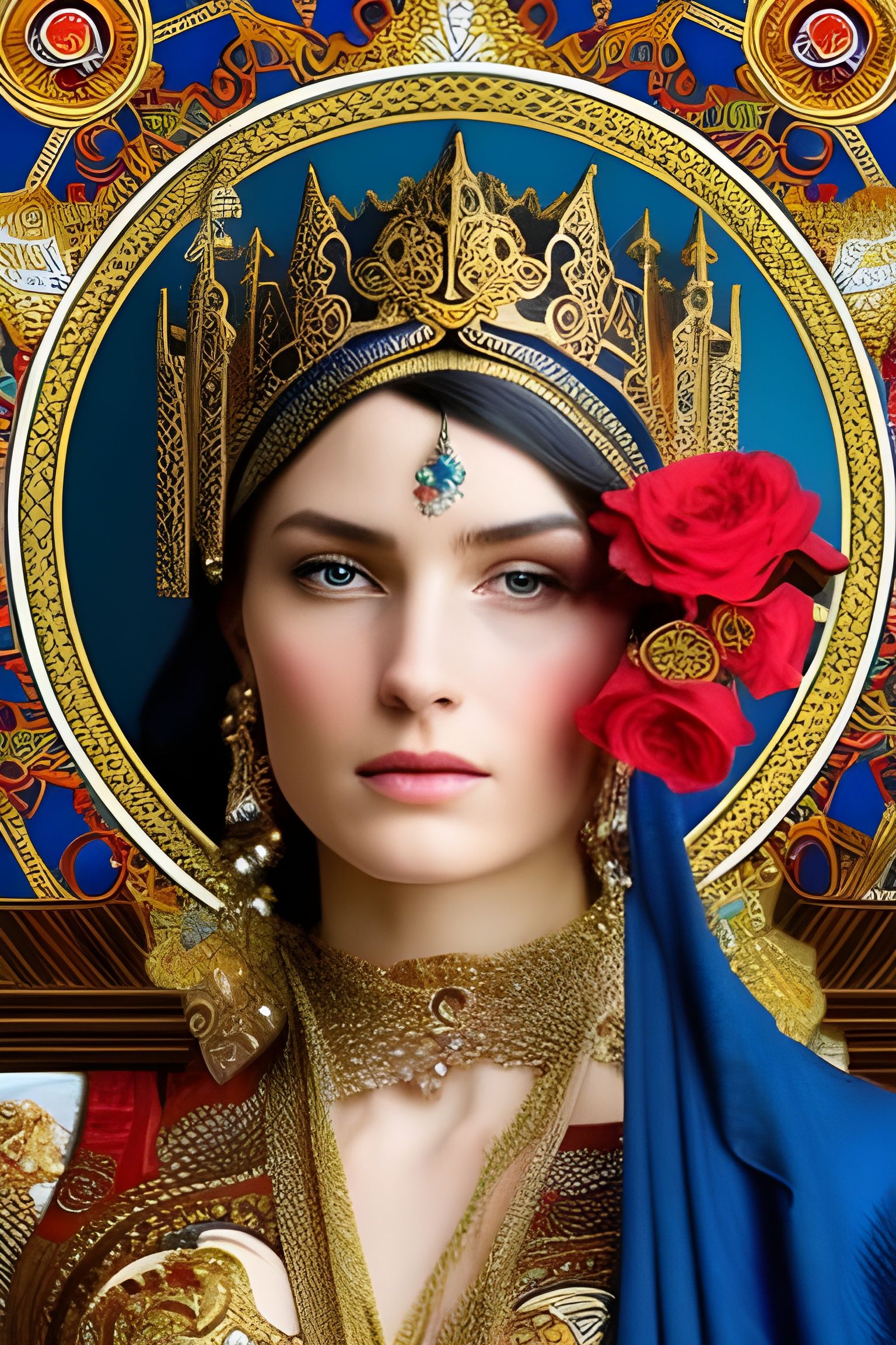 Ornate Paladin King Portrait in Academic Style