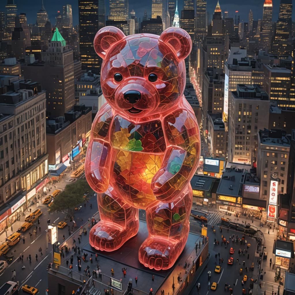 Giant Gummy Bear Walks Through New York City