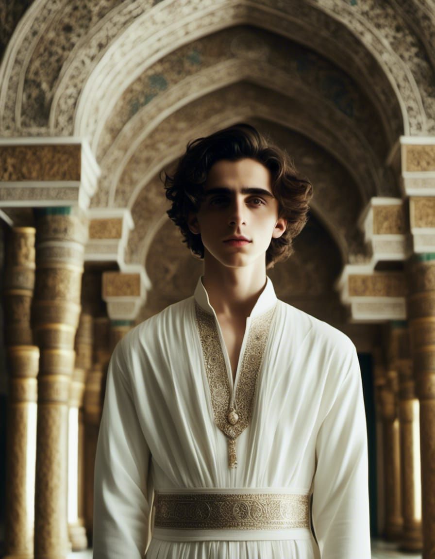 Timothee Chalamet Portrait in White Clothes