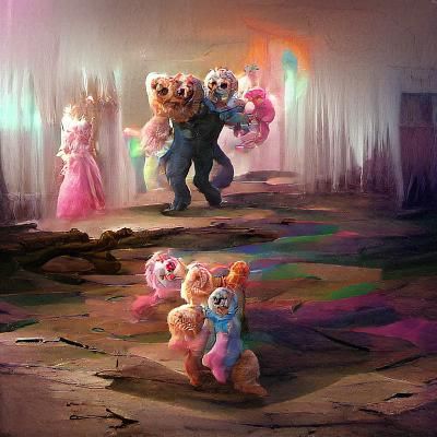 Sinister Care Bears Wasteland Waltz, Dark Fantasy Art