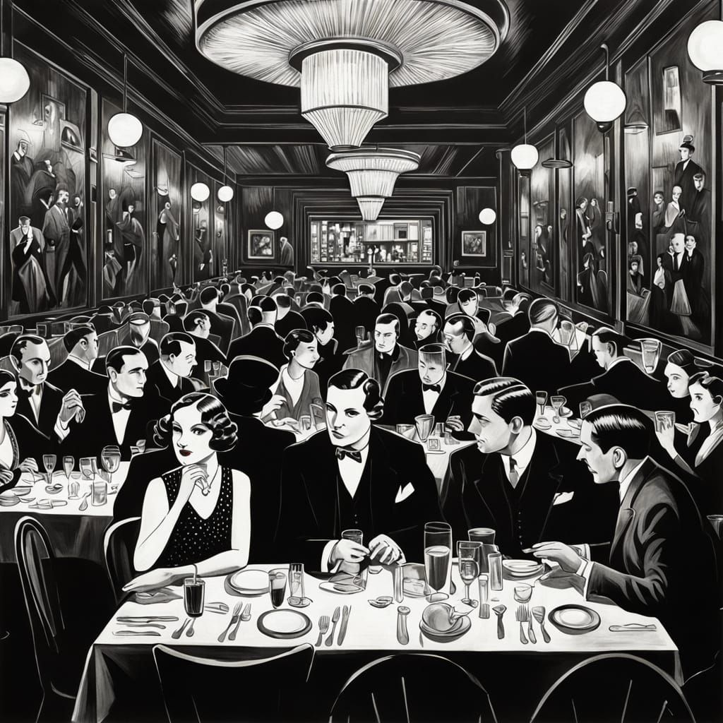 Roaring 20s Speakeasy in Art Deco Style