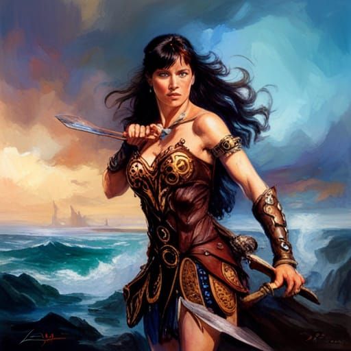 Xena Warrior Princess at Dawn: Matte Painting