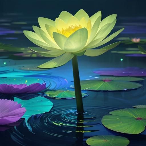 Bioluminescent Buttercup in Underwater Scene