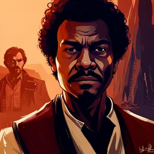 Lando Calrissian in Mos Eisley: Watercolor Illustration
