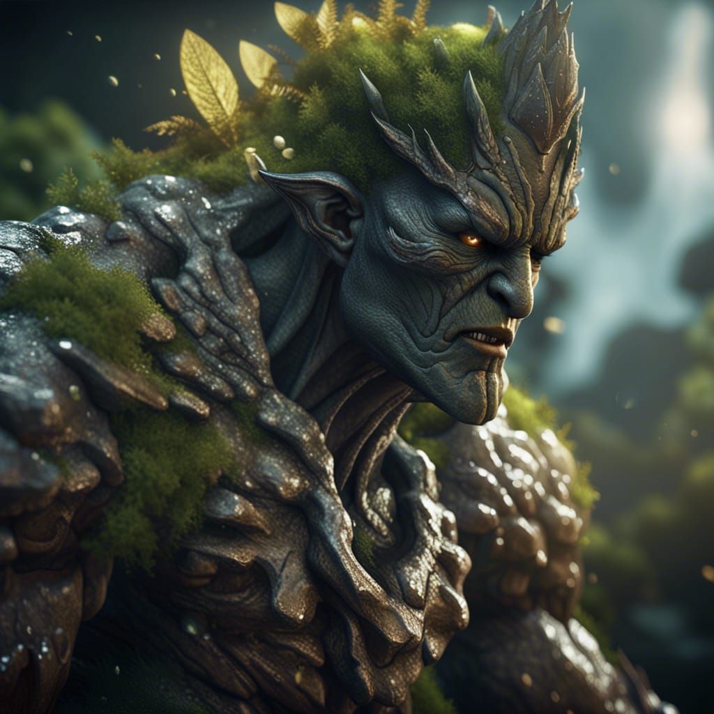 Epic Earth Elemental in 3D Game Style