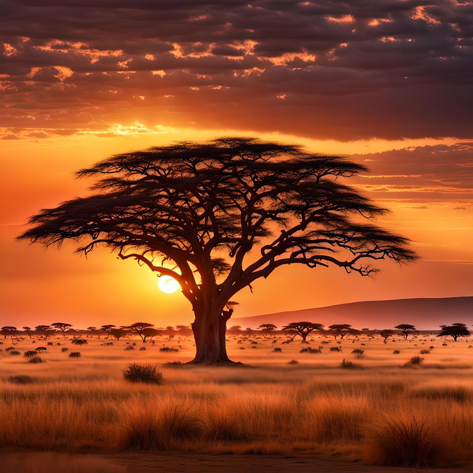 African Sunrise Over Vast Plains in HDR