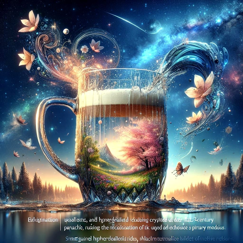 Ethereal Fantasy Landscape from Crystal Beer Mug