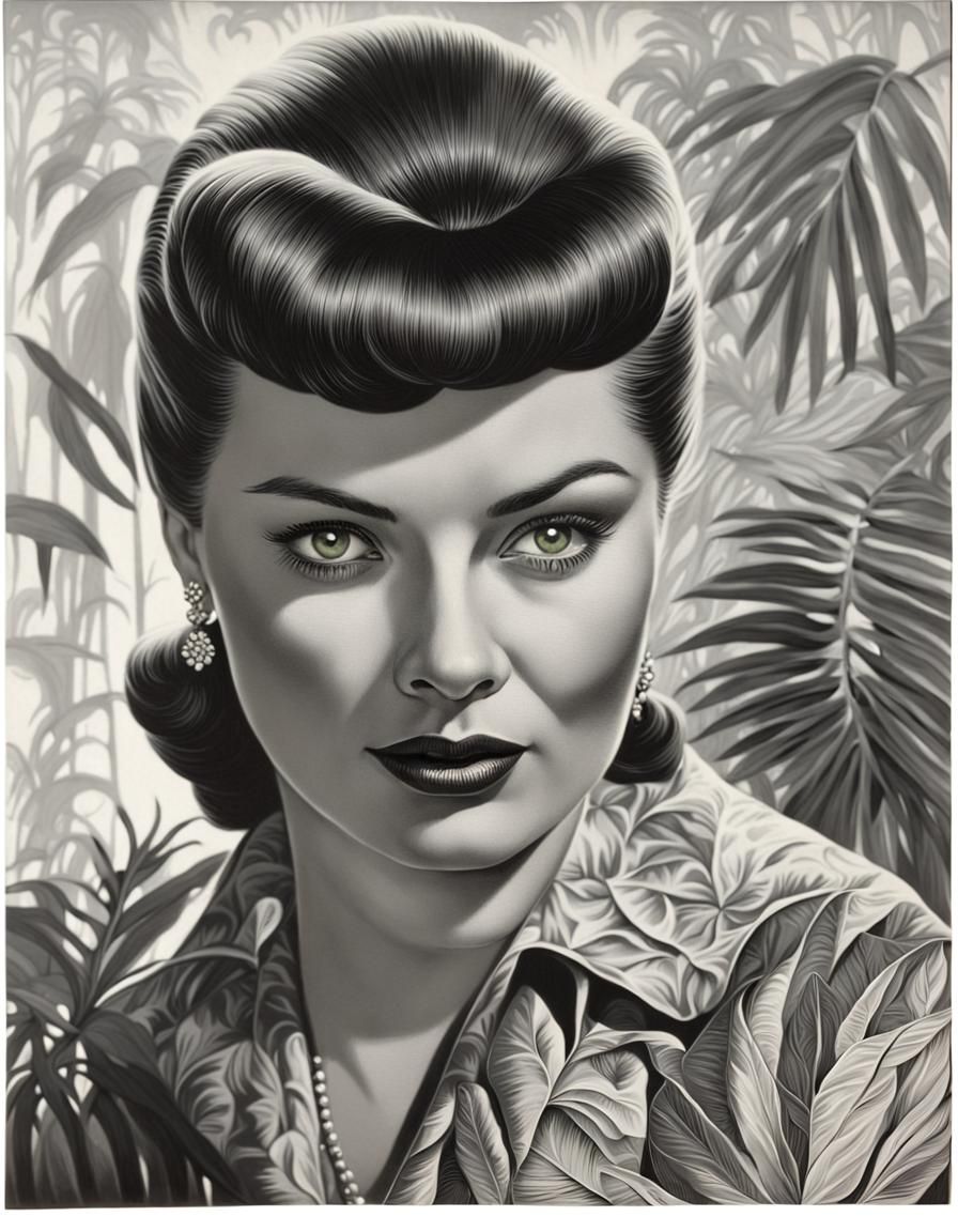 Hollywood Actress in Jungle, Tretchikoff Style
