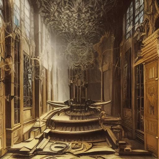 Schmickey Schmouse in Vampire Manor, Symbolist Oil Painting