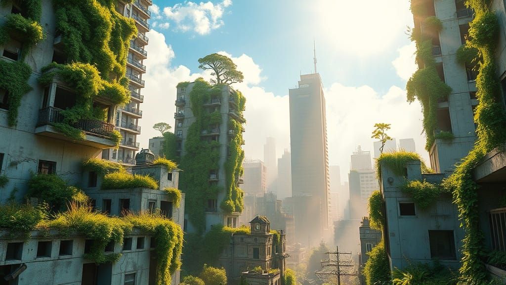 Nature Reclaims Abandoned Metropolis in Dreamlike Scene