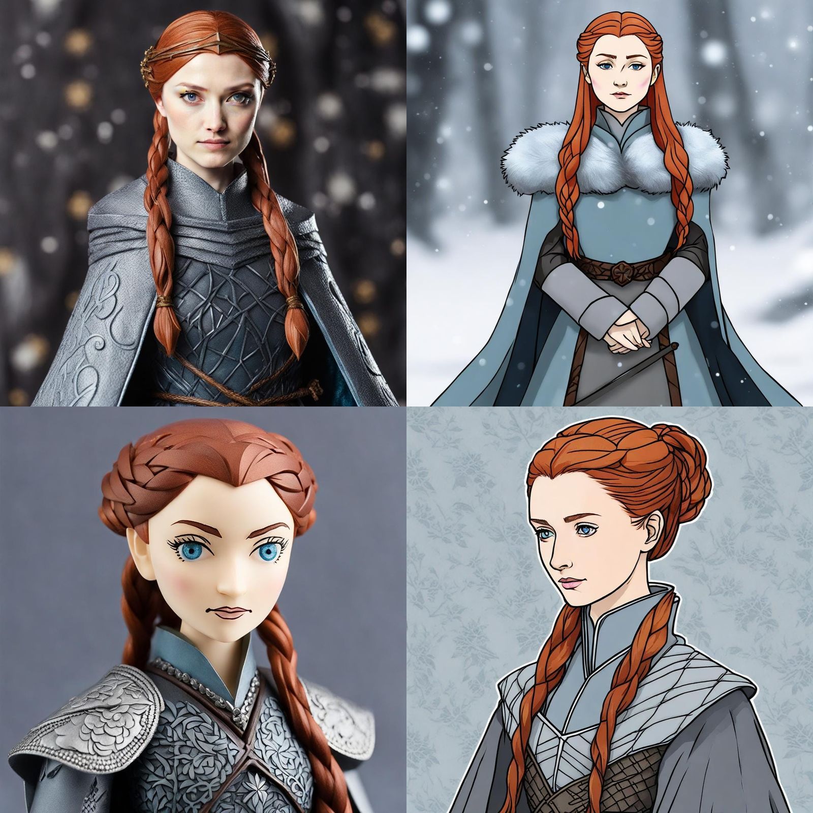 Sansa Stark Portrait in Retro Illustration Style
