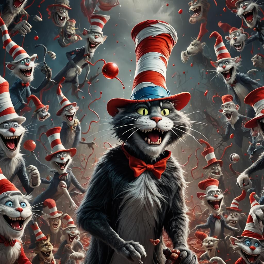 Sinister Cat in the Hat in Apocalyptic Art