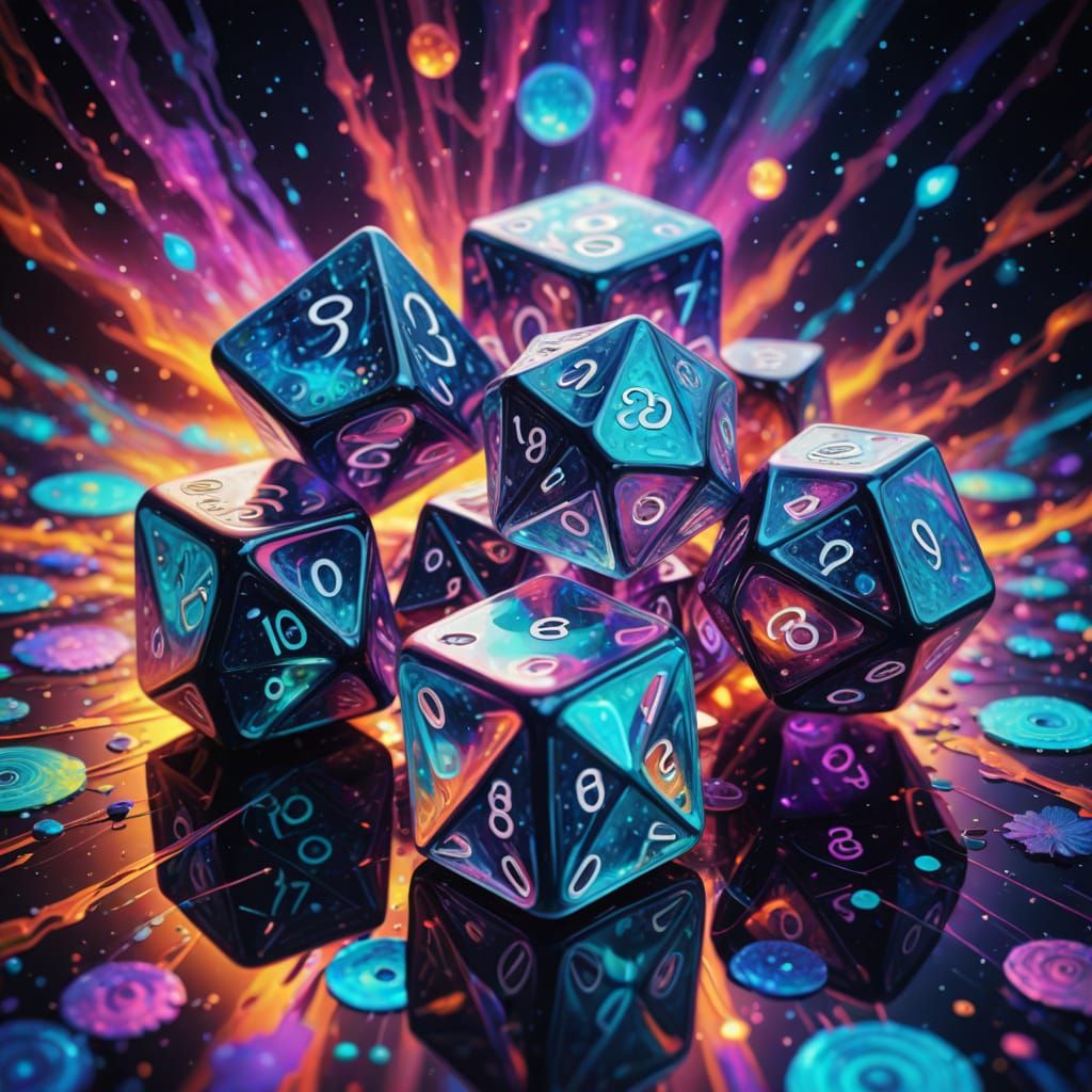 Cosmic Dice on Glowing Astral Surface
