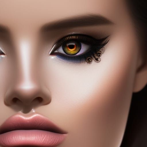 Macro Portrait of a Beautiful Eye in Hyperdetailed Style