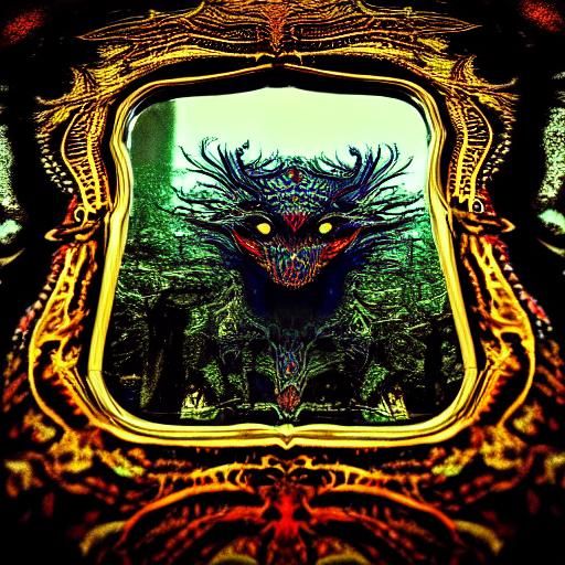 Psychedelic Mirror Reflecting Wild Fantasies