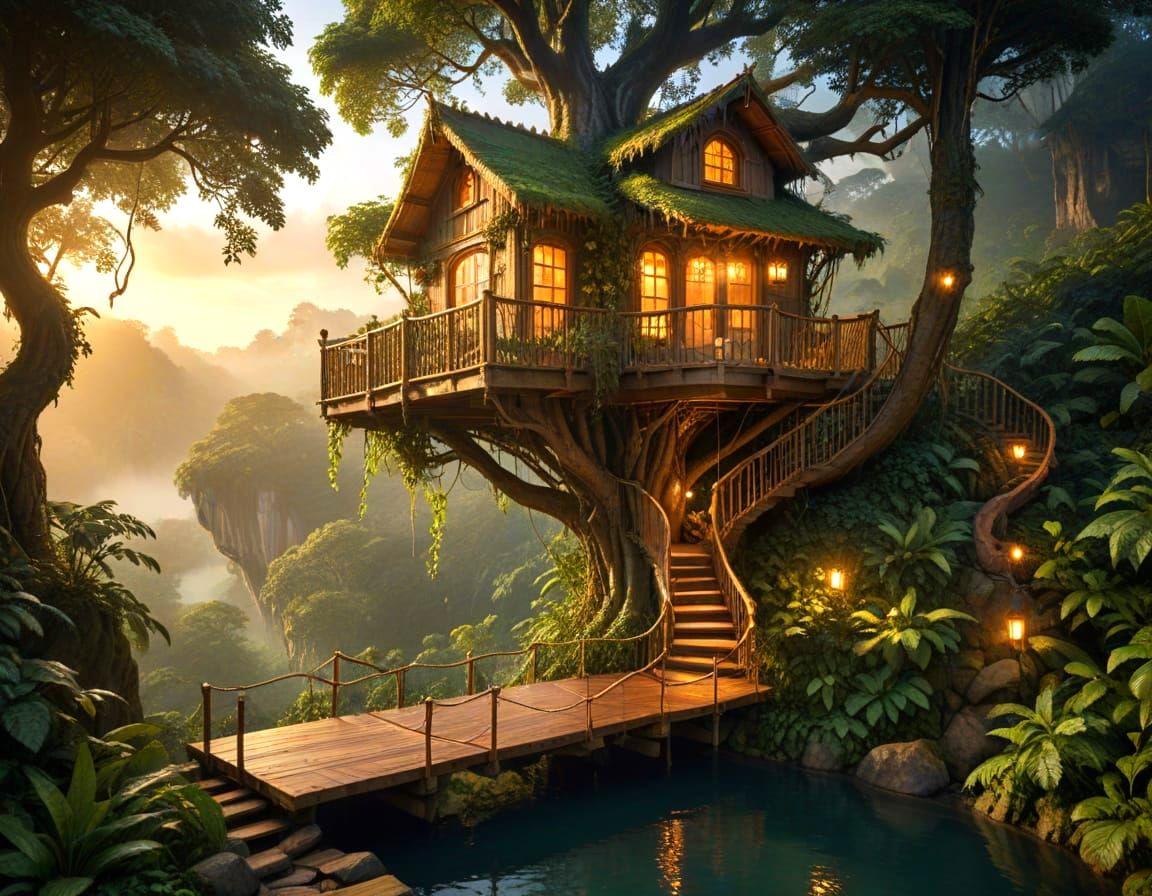 Luxury Rainforest Treehouse with Infinity Pool at Golden Hou...