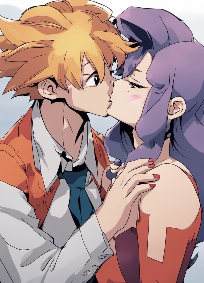 Misty and Joker: Anime-Style Kiss