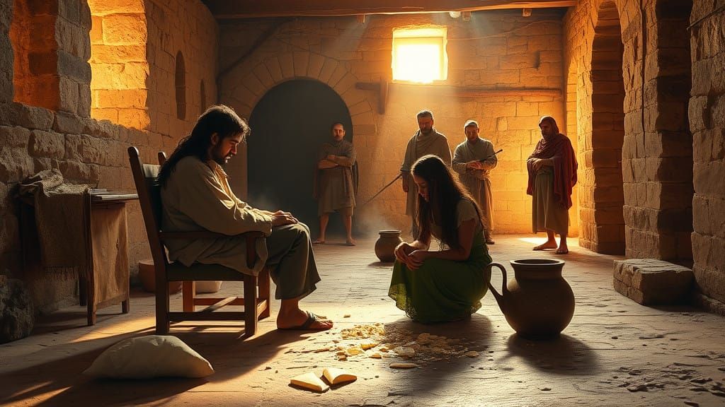 A Warm Sunlit Gathering in Ancient Israeli Home