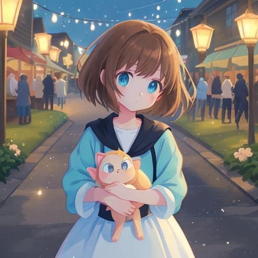 Kingdom Hearts Girl in Twilight Town: Digital Art