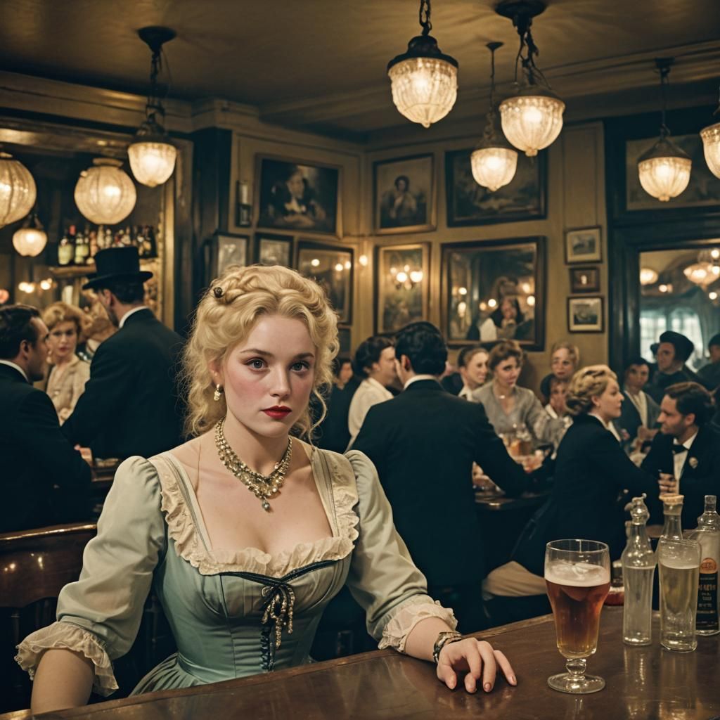 Pub Scene in Impressionist Style