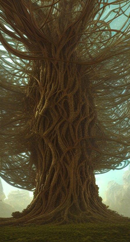 Mandelbulb Fractal Tree in Biopunk Style