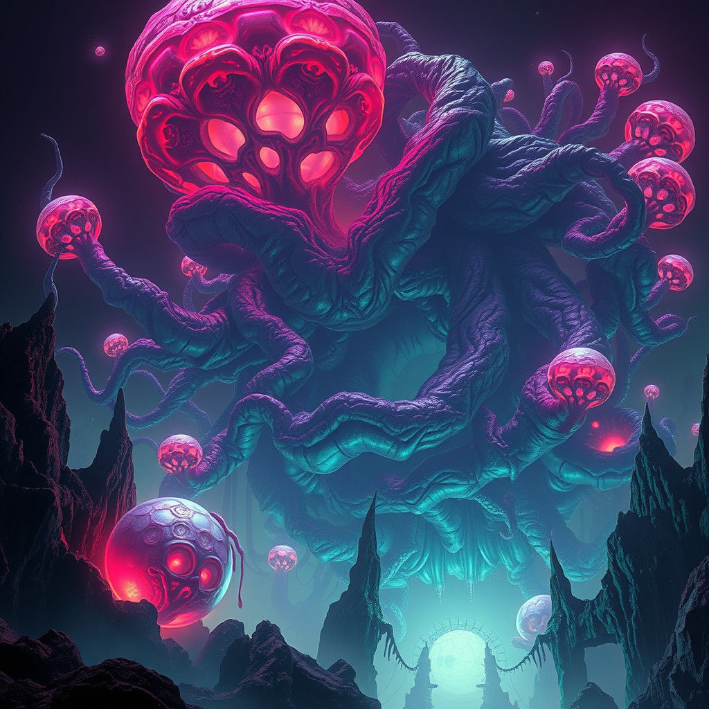 Gigantic Organic Entity in Eerie Landscape