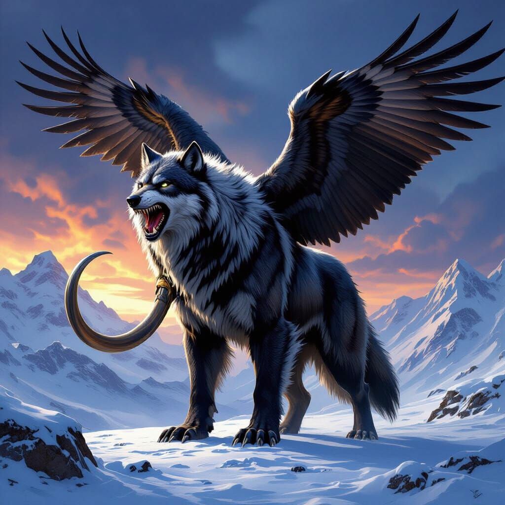 Mythical Beast: Wolf Eagle Saber Mammoth Hybrid