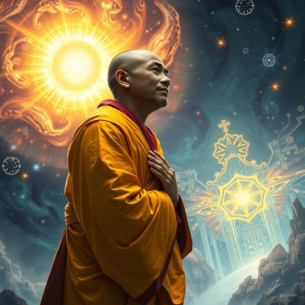 Monk in Reverence Before Divine Light