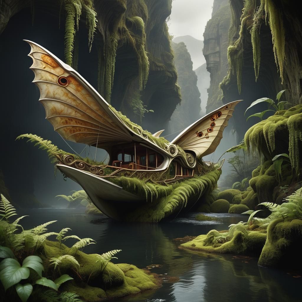 Moth-Wing Sail Catamaran in Sculpted Canyon