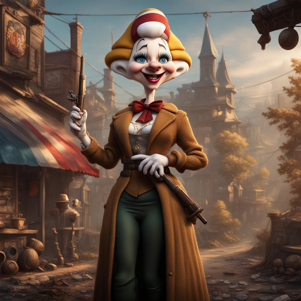 Elmer Fudd as Drag Queen: Detailed Matte Painting