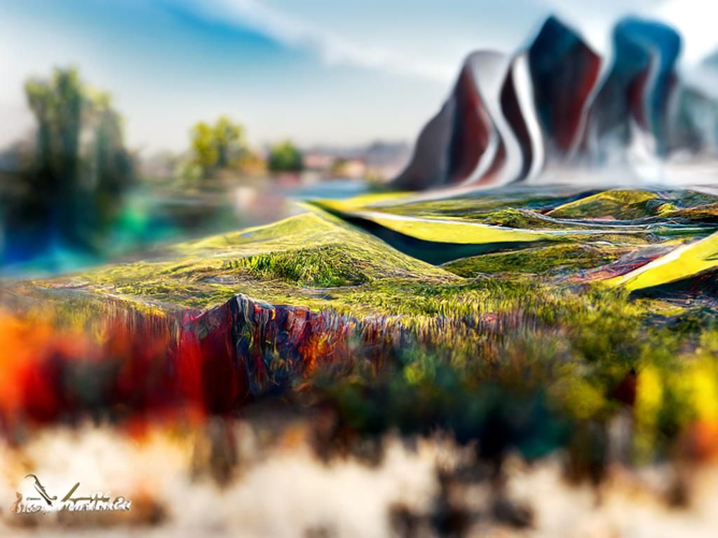 Detailed Abstract Illusionism Landscape in 3D