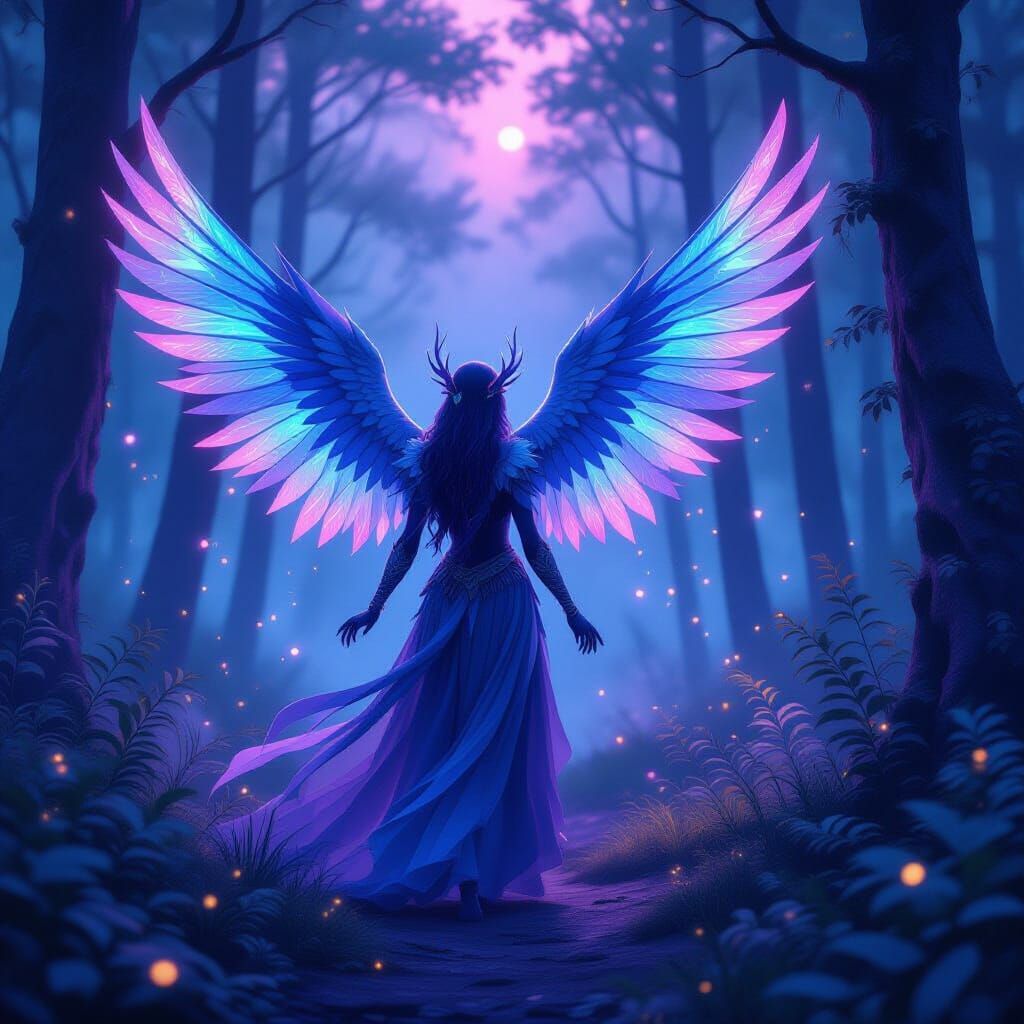 Mystical Creature Emerges in Twilight Forest