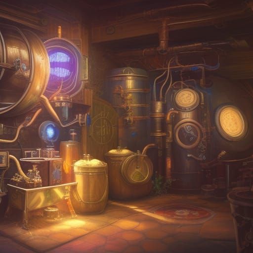 Home Brewer Logo in Detailed Matte Painting Style