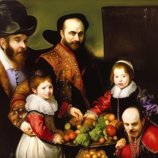 Vampire Grocery Store in the Style of Old Masters