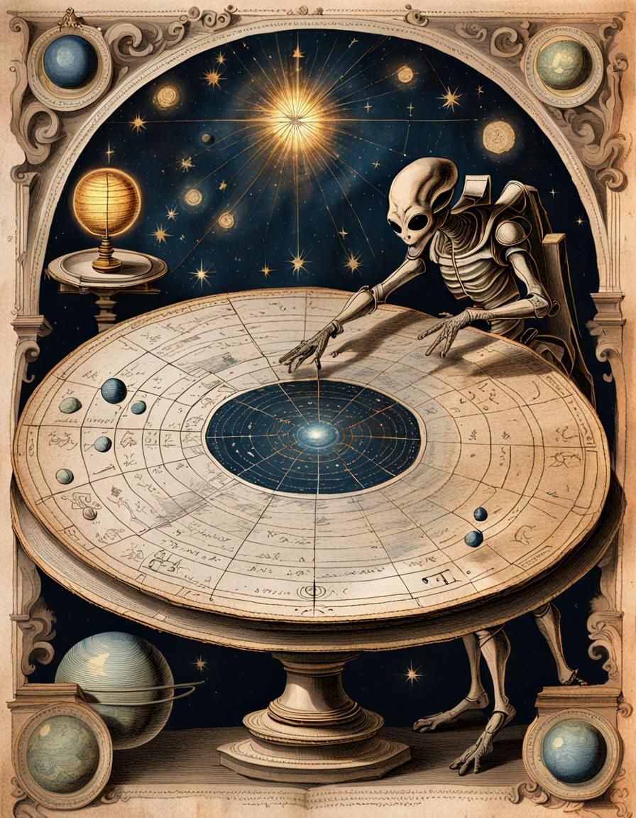Baroque Astronomy: Alien Unfolds Ancient Star Chart in Leath...