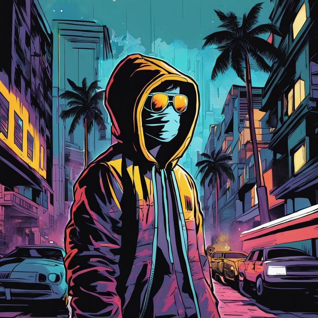 Mysterious Youth Unveiled in Neon City