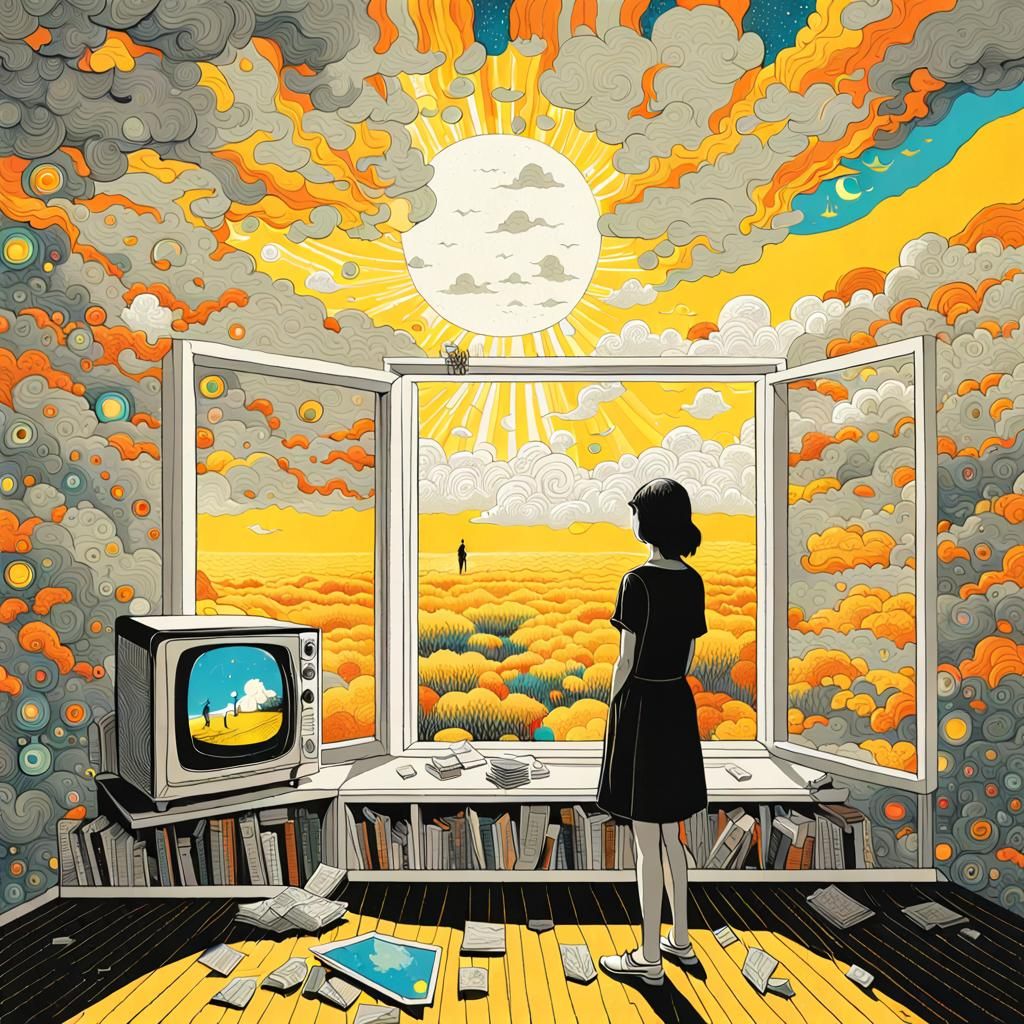 Surreal Window to Colorful Nature, Fairytale Style