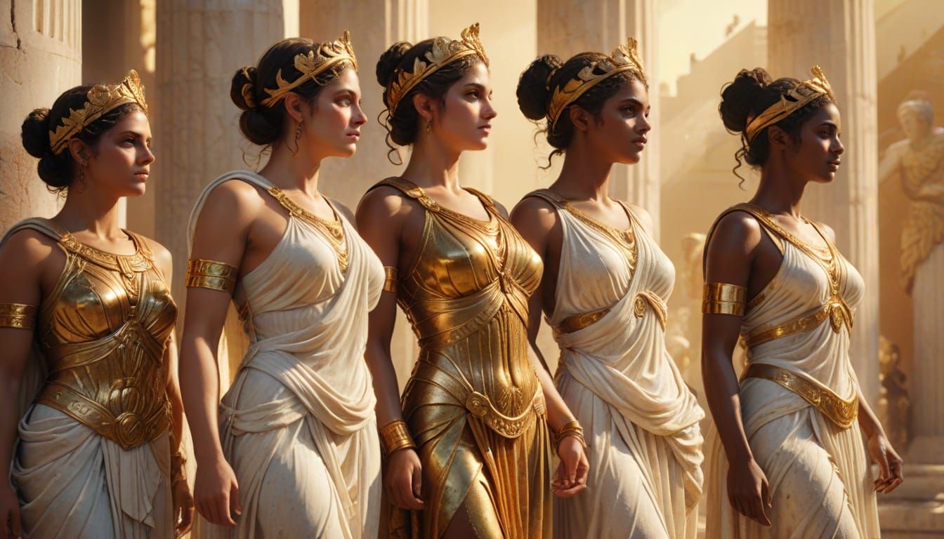 Olympian Goddesses Gathered: Greek Mythology Concept Art