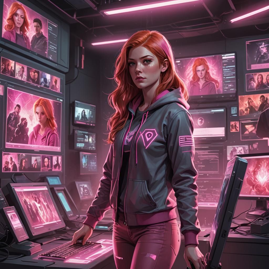 Vigilante Tech Expert in a Comic Book Art Style