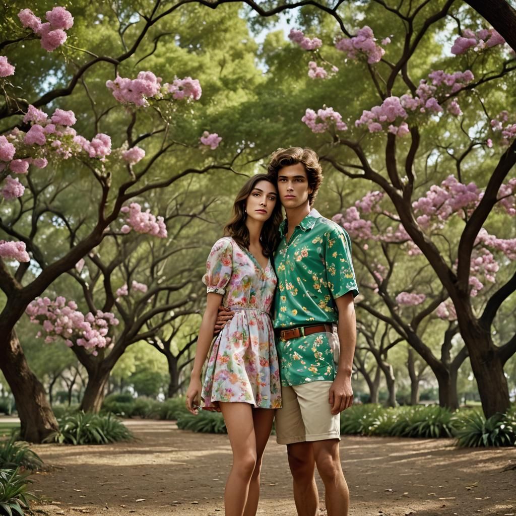 Role Reversal: Young Couple Dating in Park