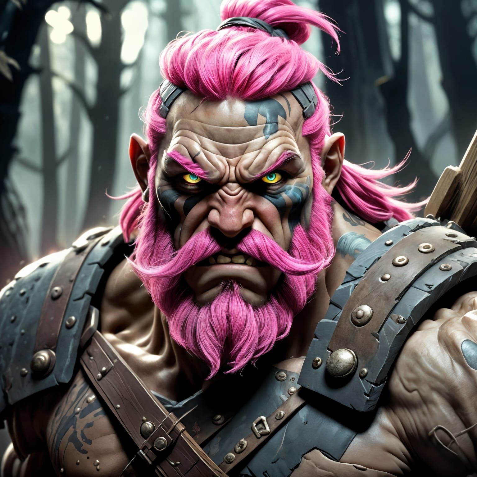 Barbarian with a Bright Pink Beard