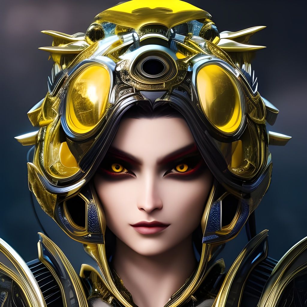 Ornate Cyborg Gremlin Portrait on Alien Street