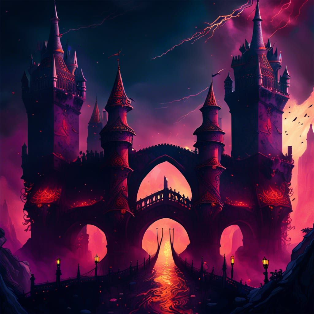 Heaven and Hell Bridge in Detailed Matte Painting