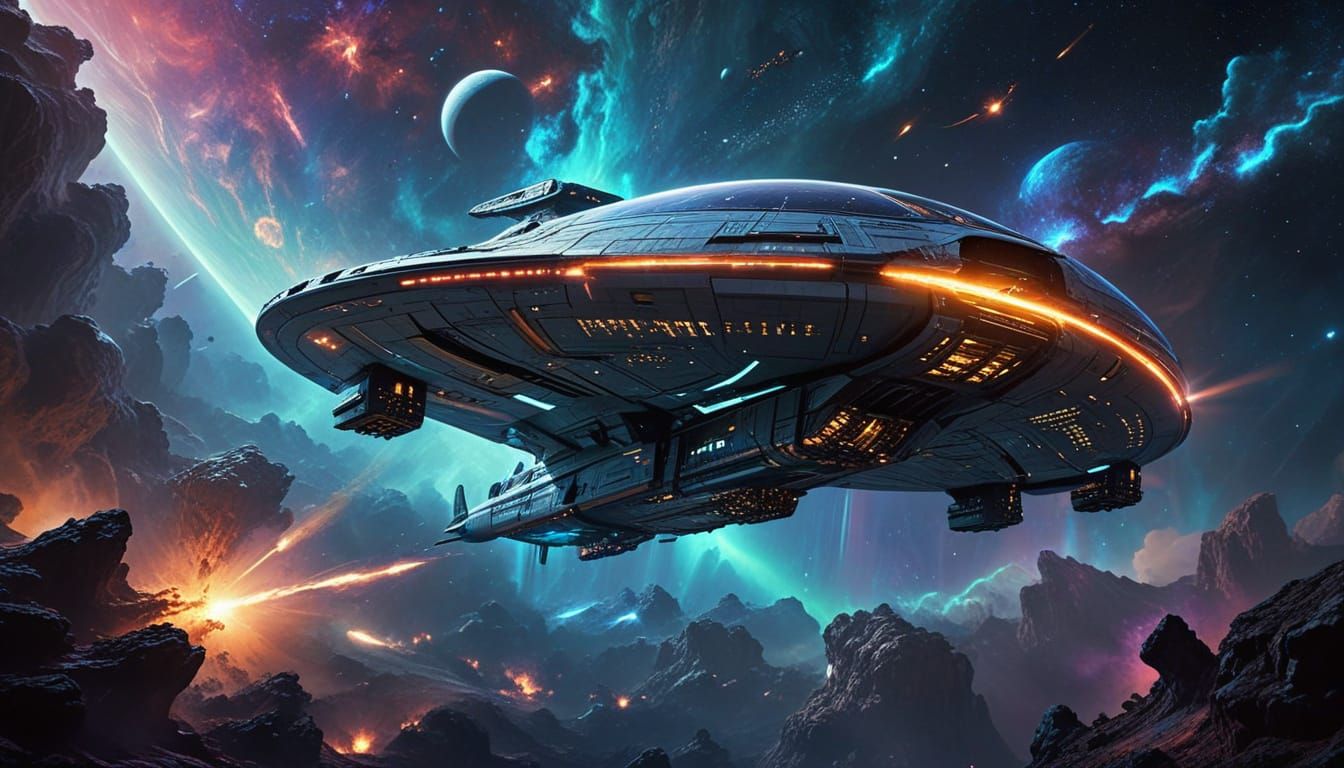 Cinematic Space Odyssey Through the Vibrant Llwyn Gas Cloud