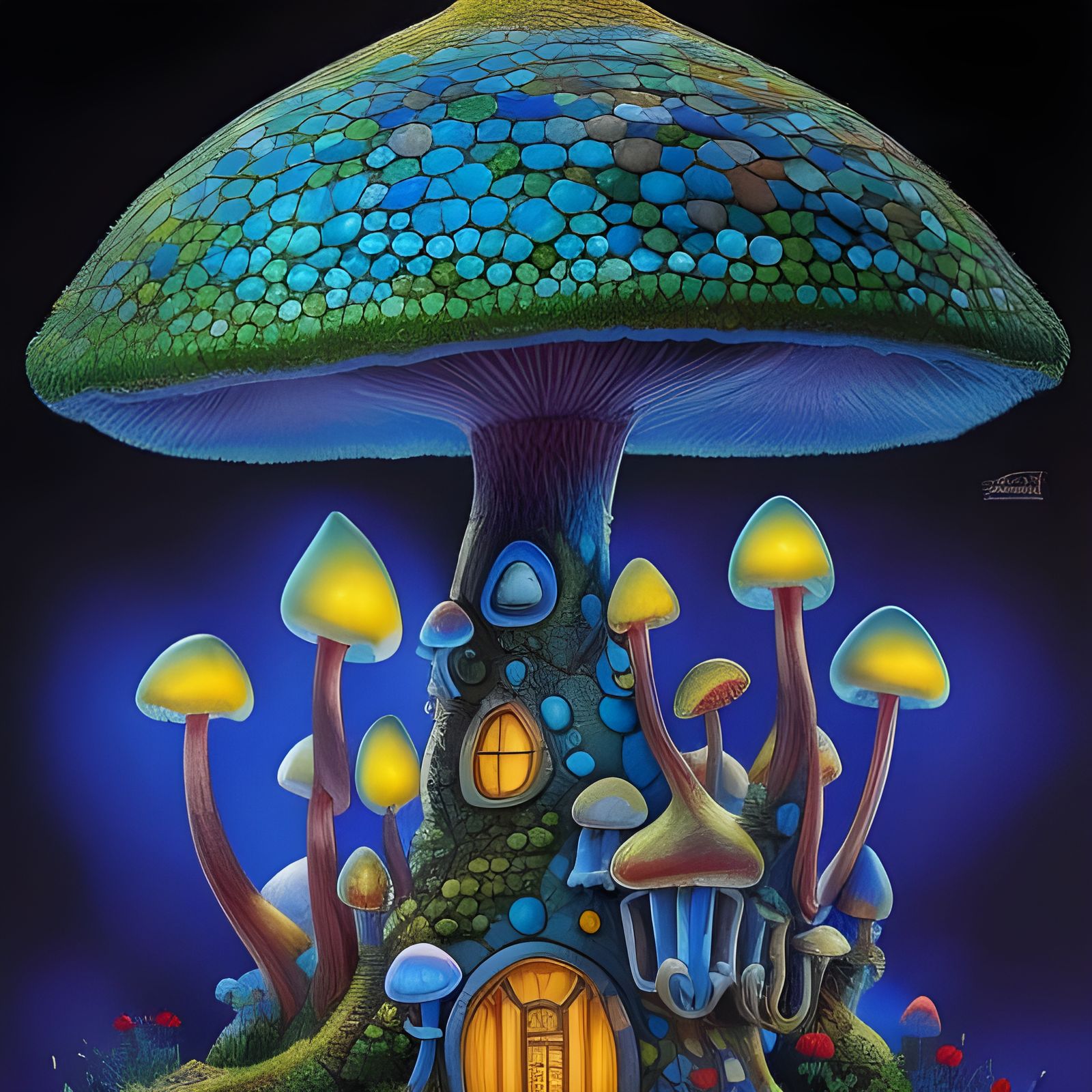 Fairytale Shroompunk Mansion in Blue Toadstool Lowland