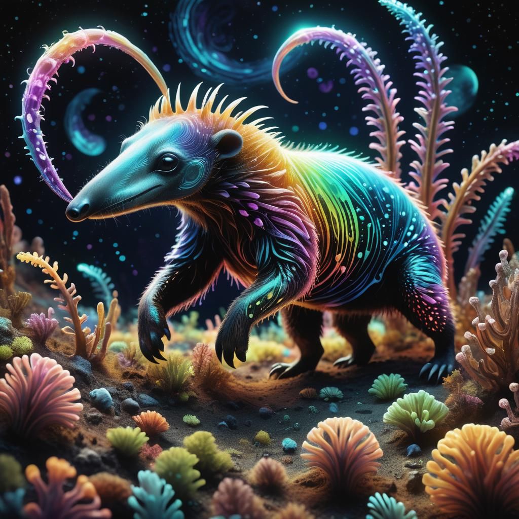 Bioluminescent Alien Specimen in Xenozoology Illustration